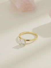 Solitaire Lab Created Moissanite Ring