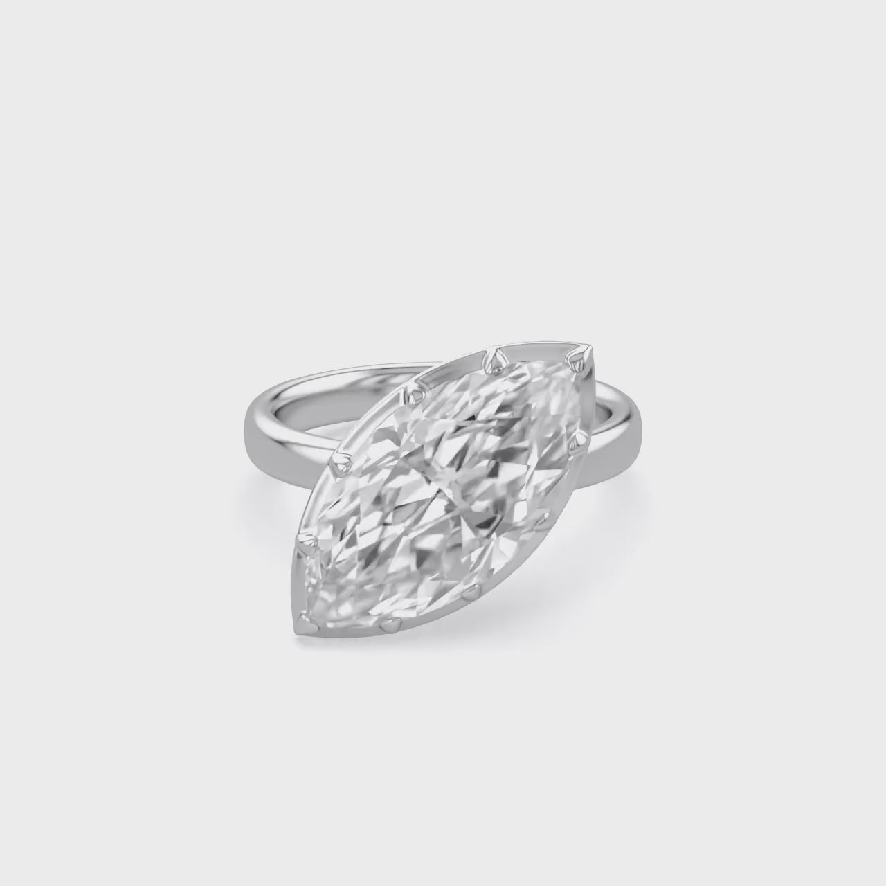 6CT Marquise Shape Lab Grown Diamond Solitaire Georgian Style Engagement Ring