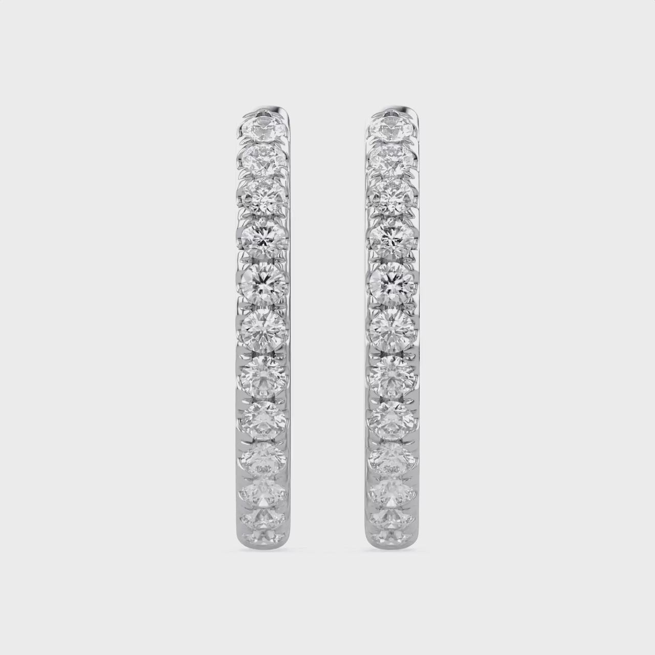 Natural Diamond Huggie Hoop Earrings