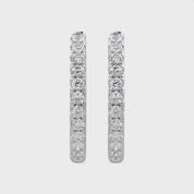 Natural Diamond Huggie Hoop Earrings