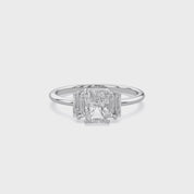 Three Stone Engagement Ring Radiant and Baguette Lab Grown Diamond