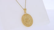 Aztec Mayan Sun Calendar Charm Pendant Necklace 925 Sterling Silver
