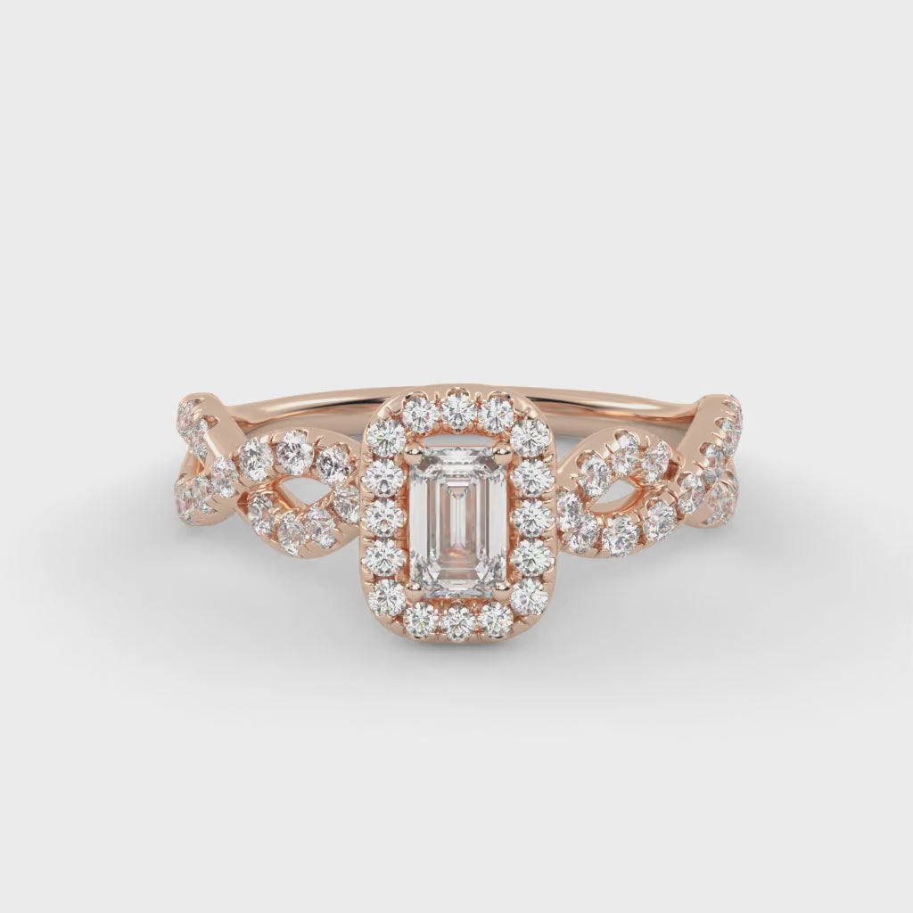 IGI Certified Emerald Diamond Engagement Ring