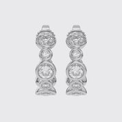 Half Hoop Earrings Bezel Set Lab Grown Diamond