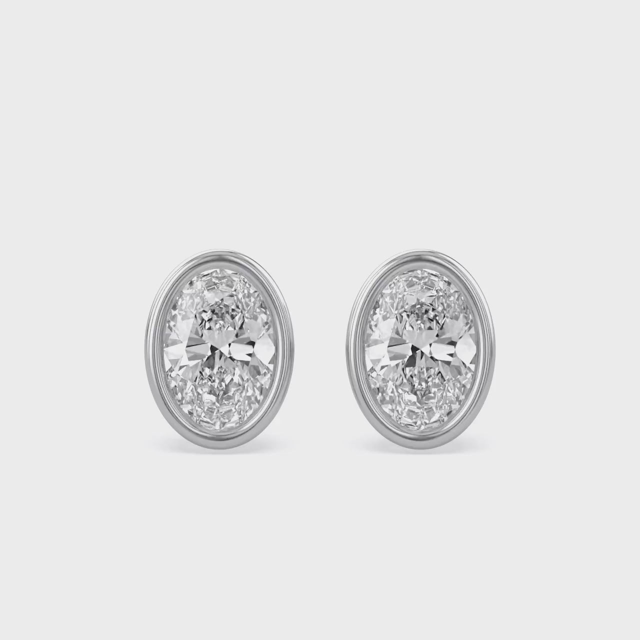 Oval-Cut Solitaire Stud Earrings | Lab-Grown Diamond