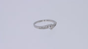1/10 Carat Round Cut White Natural Diamond Split Shank Heart Promise Ring In 925 Sterling Silver