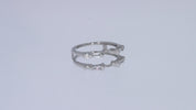 3/4 Carat Tapered & Round White Cubic Zirconia Enhancer Guard Ring In 14k Gold Over Sterling Silver (0.75 Cttw) Gift For Her
