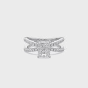 Radiant Solitaire Criss Cross Lab Grown Diamond Engagement Ring
