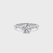 Lab Grown Diamond Half Eternity Solitaire Engagement Ring