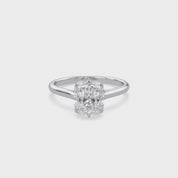 Leya Vantage Halo Oval Cut Lab Grown Diamond Engagement Ring