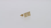 Square Shape Nugget Men's Stud Earring Lab Created Moissanite Diamond