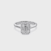 Radiant Cut Halo Solitaire Lab Grown Diamond Engagement Ring