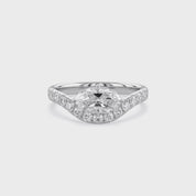 Marquise and Round Shape 1.52 Carat Lab Created Moissanite Engagement Rings