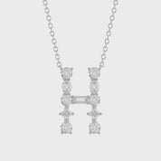 Initial Letter Pendant Necklace Multi Shape Lab Created Moissanite Diamond