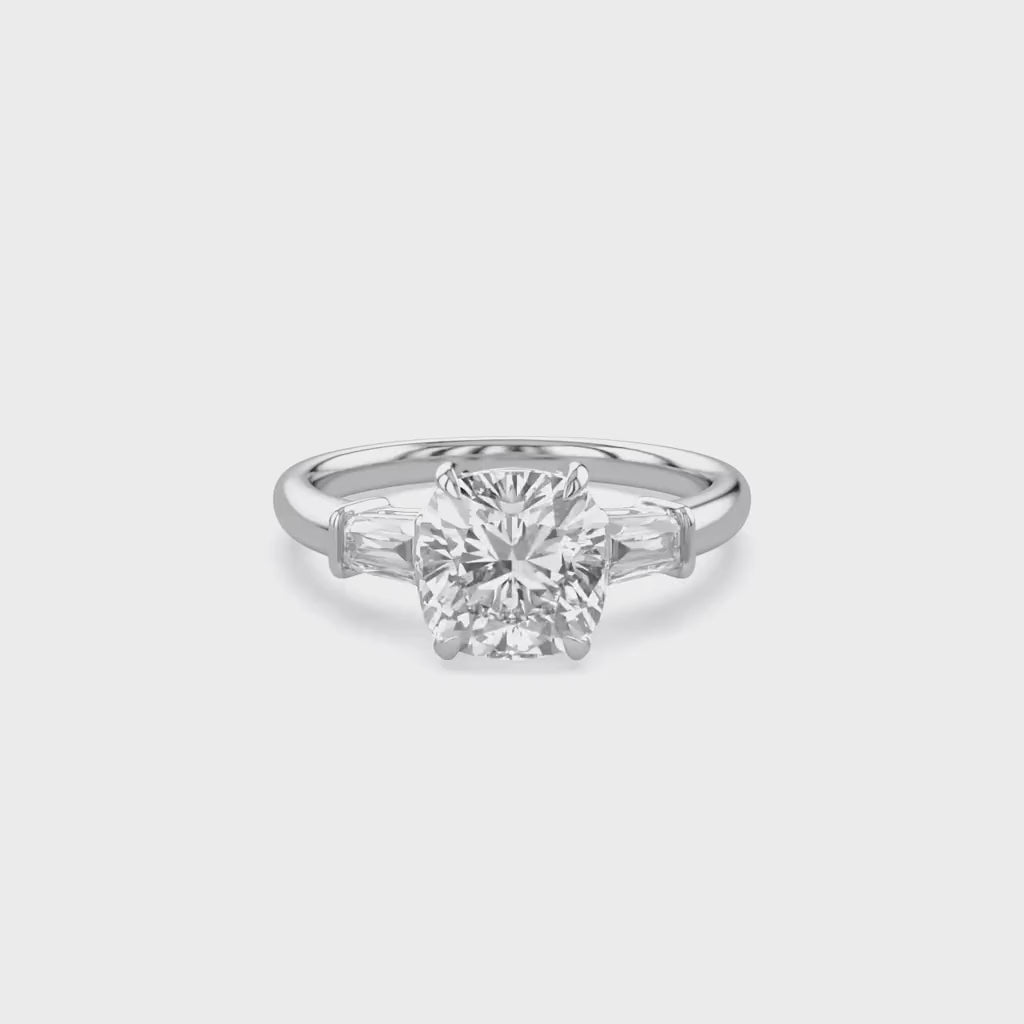 Lab Grown Diamond Three Stone Engagement Ring