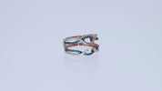 Blue White Cubic Zirconia Guard Wrap Ring for Women