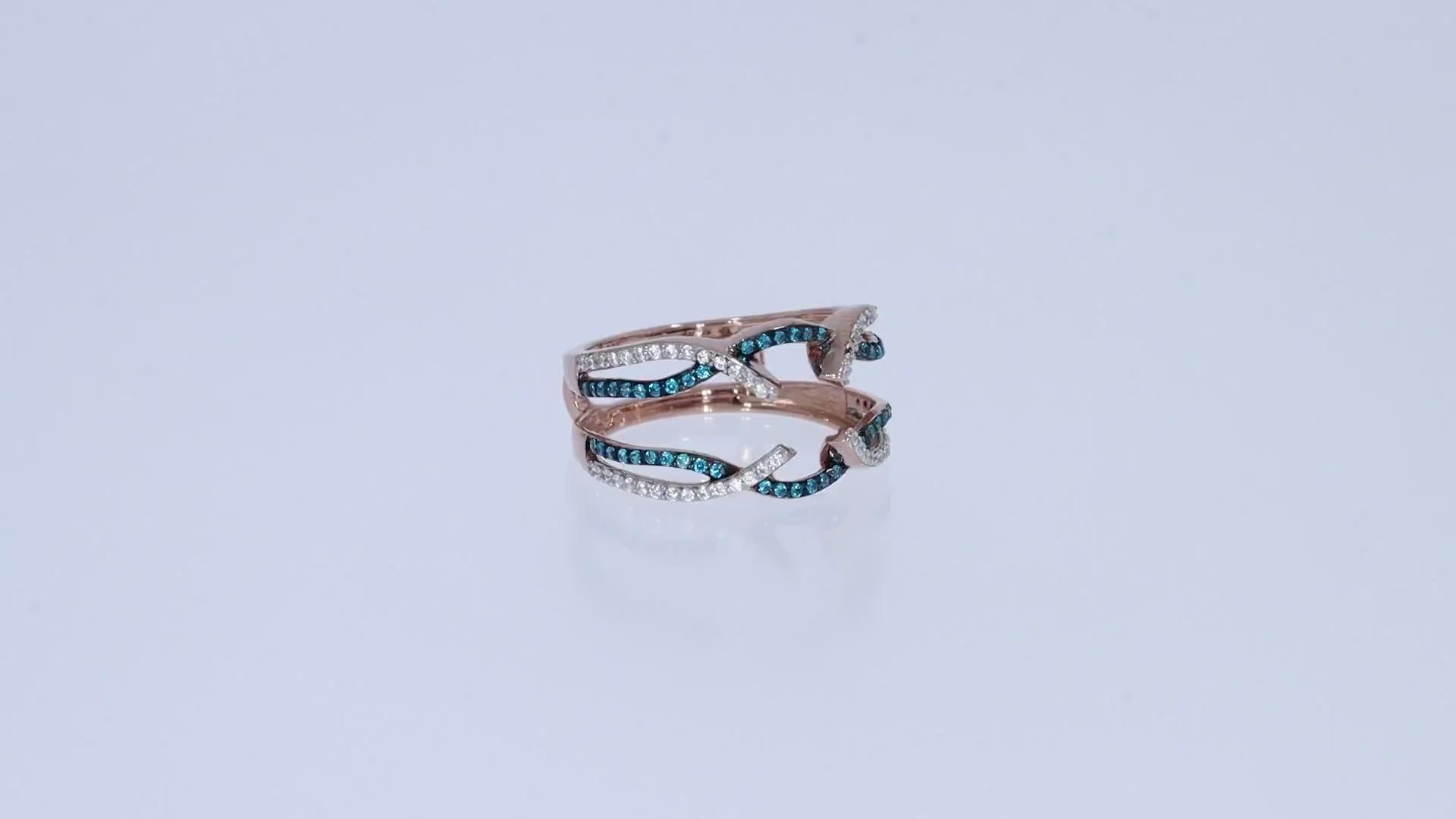 Blue White Cubic Zirconia Guard Wrap Ring for Women