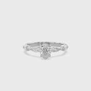 Lab Grown Diamond Half Eternity Engagement Solitaire Ring