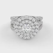 IGI Round Lab Diamond Bridal Set Ring
