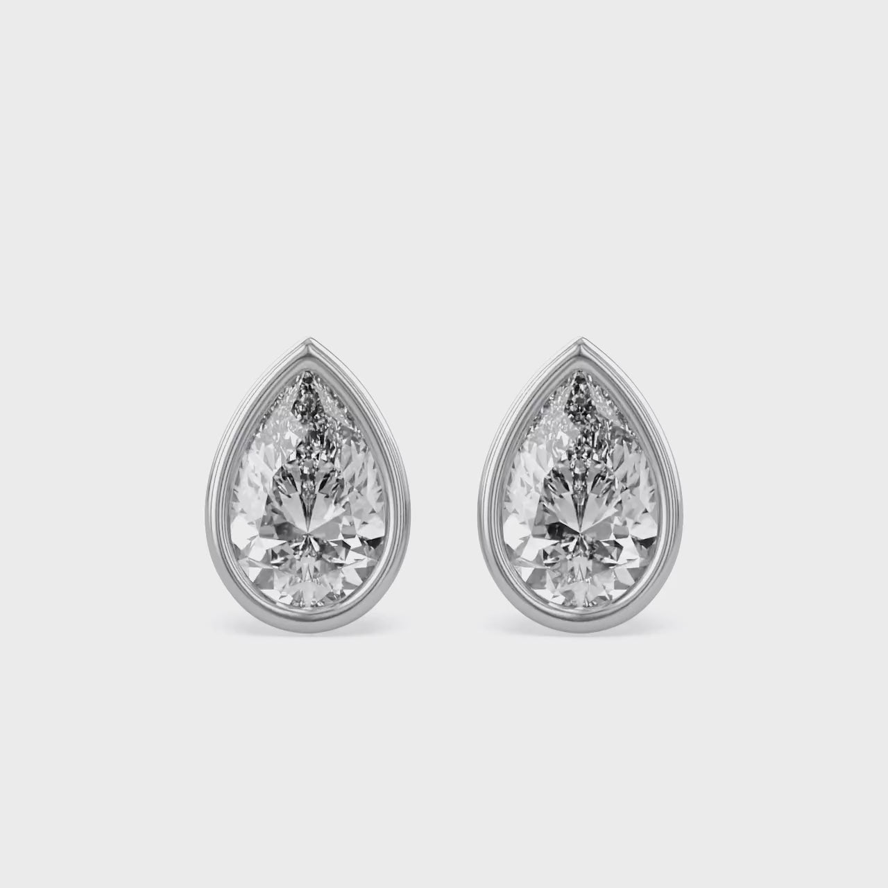 Pear-Cut Solitaire Stud Earrings | Lab-Grown Diamond