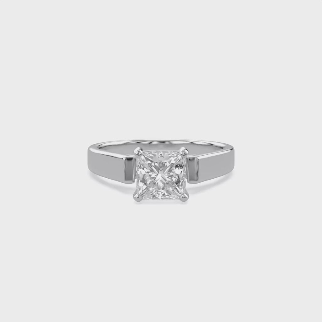 Princess Cut Lab Grown Diamond Solitaire Engagement Ring