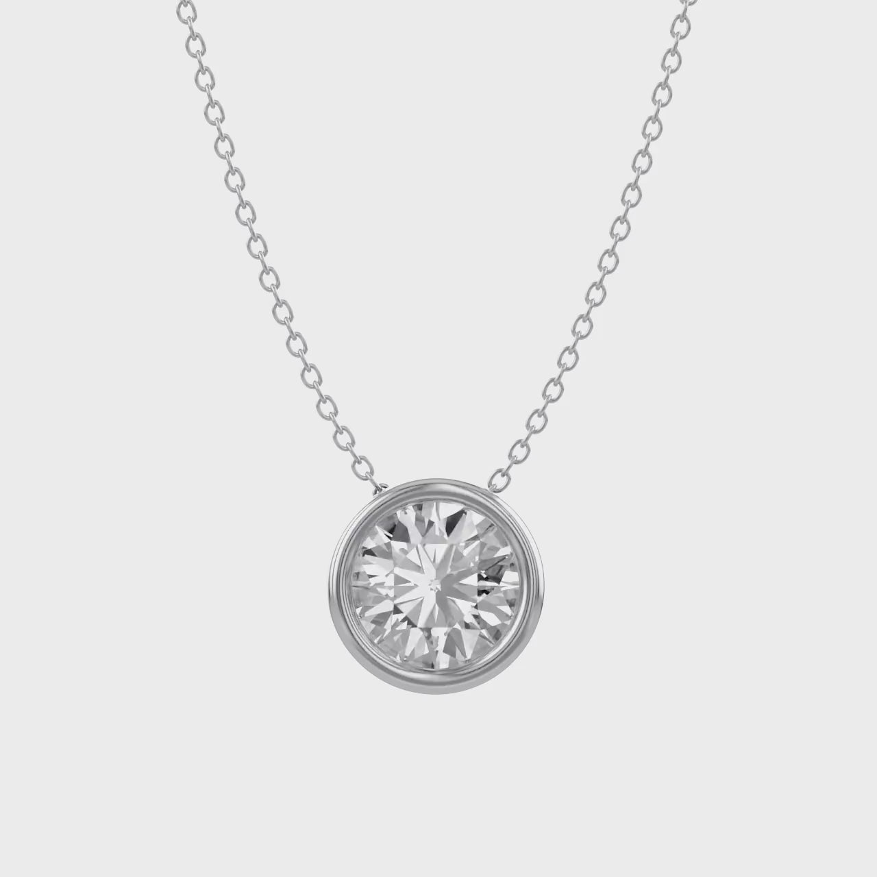 Round-Cut Solitaire Pendant Necklace | Lab-Grown Diamond