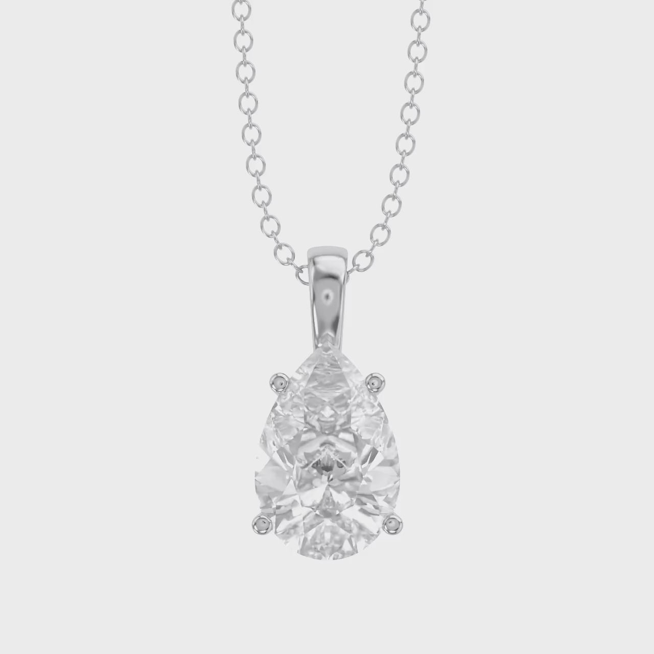 Celestia Pear Shape Lab Grown Diamond Solitaire Pendant Necklace