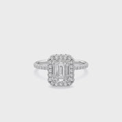 Lab Grown Diamond Hidden Halo Solitaire Engagement Ring