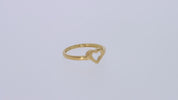 14K Gold Over Sterling Silver Open Heart Ring Gift For Her