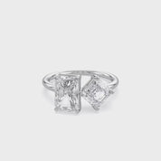 Toi Et Moi Ring Radiant & Emerald Square Lab Grown Diamond