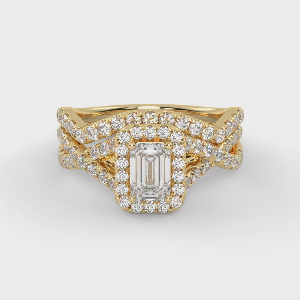 IGI Certified Infinity Halo Solitaire Bridal Set Ring
