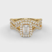 IGI Certified Infinity Halo Solitaire Bridal Set Ring