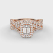 IGI Certified Infinity Halo Solitaire Bridal Set Ring