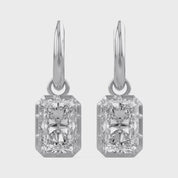 5.95 Carat Radiant Cut Lab Grown Diamond Drop Dangle Earrings