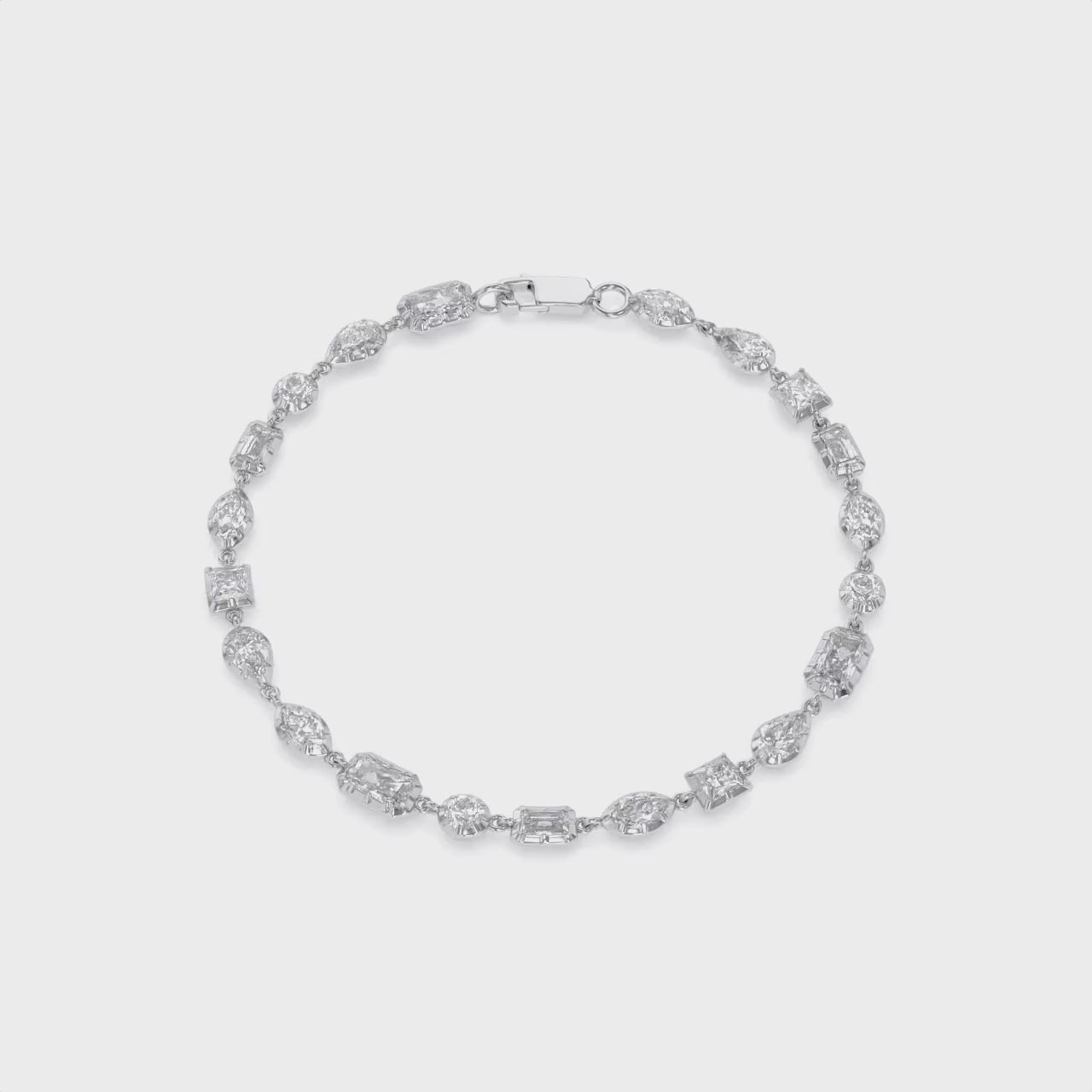 4.40 CTTW Lab Grown Diamond Mixed Cut Alternating Tennis Bracelet 7 Inch