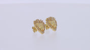 Lion Head Stud Earrings for Men Lab Created Moissanite Diamond