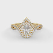 IGI Certified Infinity Halo Twisted Engagement Ring