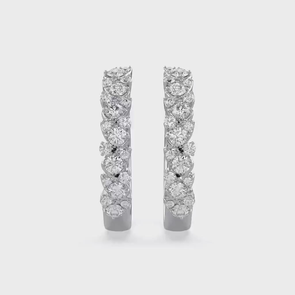 Round Cut Lab Grown Diamond Hoop Earrings