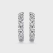 Round Cut Lab Grown Diamond Hoop Earrings
