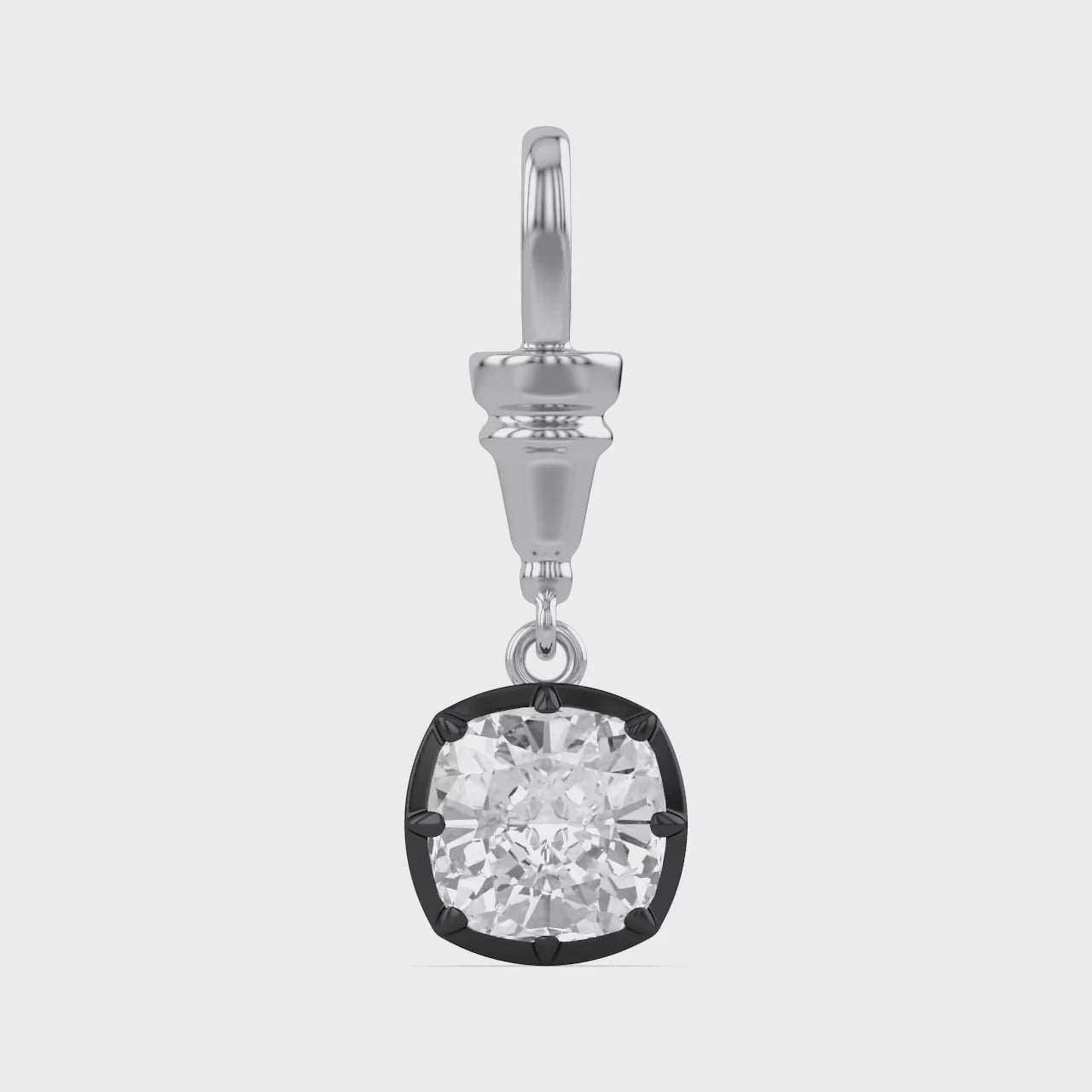 Cushion-Cut Dog Clip Bail Pendant | Lab-Grown Diamond