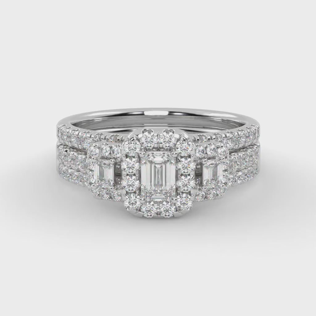 Three-Stone IGI Certified Bridal Set Ring
