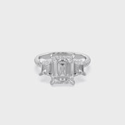 3 Stone Hidden Halo Lab Grown Diamond Engagement Ring