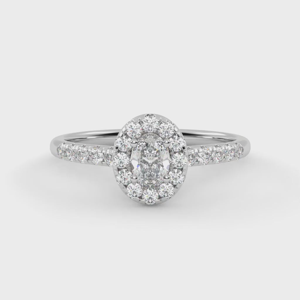 Oval & Round 0.60 Carat Lab Diamond Ring – IGI Certified