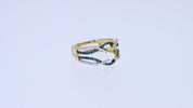 Blue White Cubic Zirconia Guard Wrap Ring for Women
