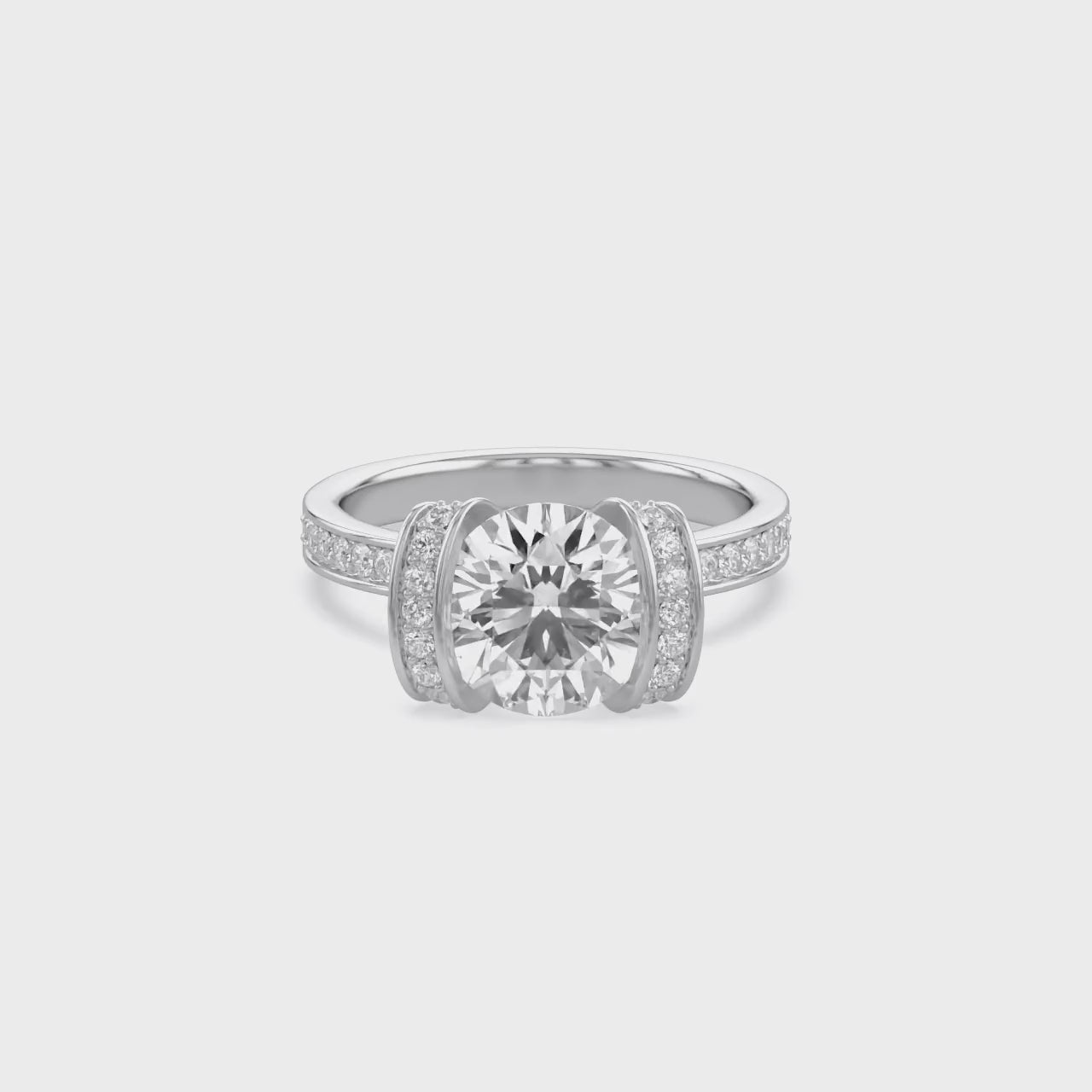 Round Brilliant Lab Grown Diamond Statement Ring with Prong Setting