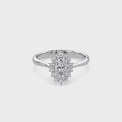 Halo Cluster Engagement Ring Marquise and Round Lab Grown Diamond