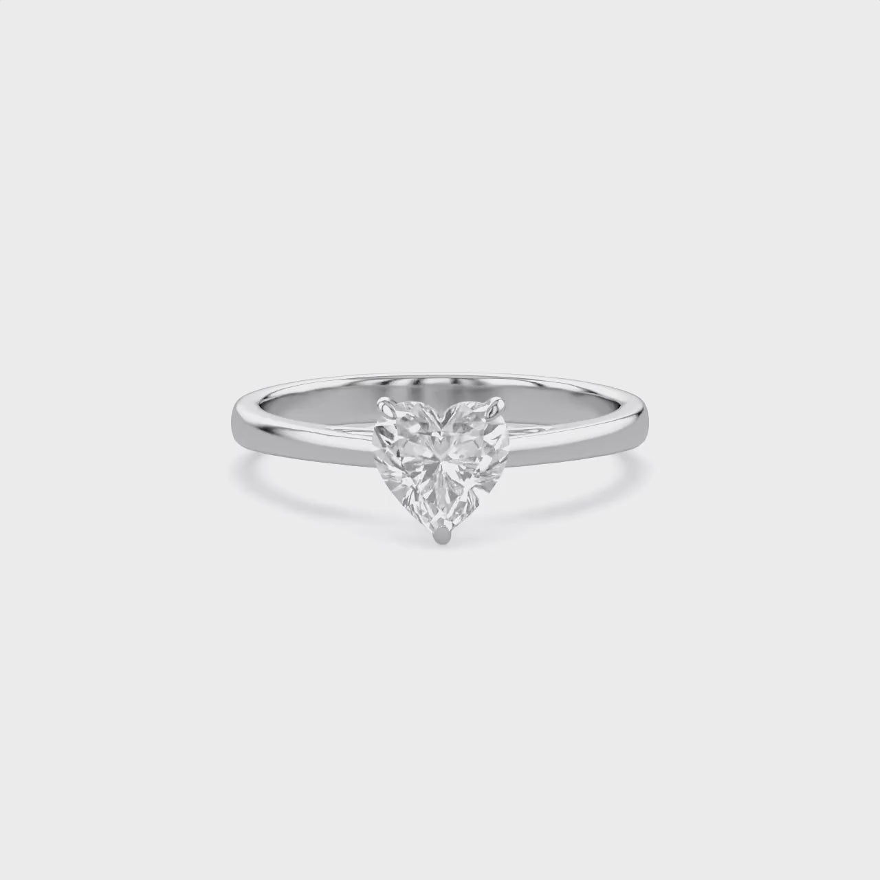 Solitaire Heart Engagement Ring Heart Cut Lab Grown Diamond