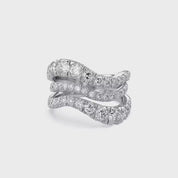 Three Row Wedding Band Ring Lab Grown Diamond