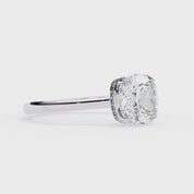 Cushion Cut Solitaire Lab Grown Diamond Engagement Ring