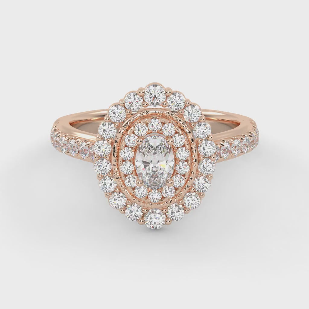 Oval & Round 1.05 Carat Lab Diamond Ring – IGI Certified